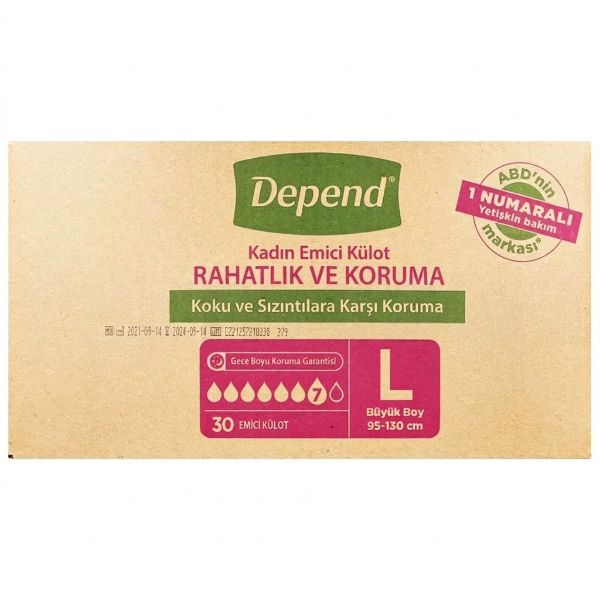 Depend Emici Külot Kadın Large 30'lu